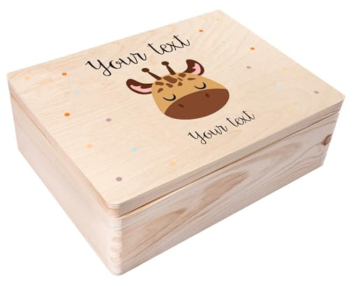 Creative Deco Personalisierte Geschenke Baby Holzkiste Spielzeugkiste | Wunschnamen | Giraffe | Spielzeug Aufbewahrung Aufbewahrungsbox Kinder Spielzeugbox Geschenkkiste Geschenkbox Erinnerungsbox