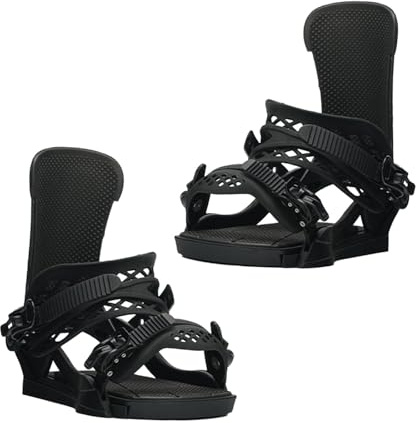 Pegciuho Fijaciones de Snowboard de Repuesto con Base Estable Y Correas Ahuecadas para Hombres Y Mujeres, Accesorios Portátiles Y Cómodos, Negro, S