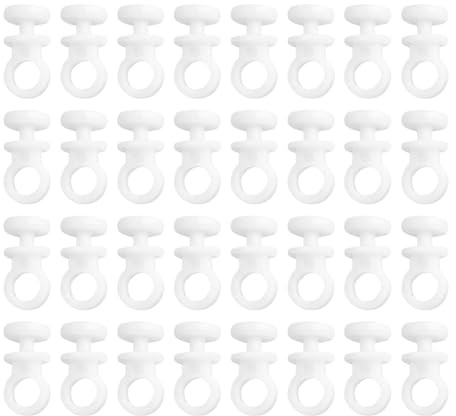 100-Pack White Curtain Sliders with Plastic Track Clips - Effortless Gliding Nylon Hooks for Hanging Rails, Shower Curtains, Windows, Doors & Car Use, Multi-Purpose Roller Mechanism