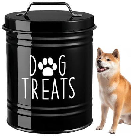Contenitore per cibo per cani, contenitore ermetico in metallo, contenitore ermetico per alimenti per animali domestici, con manico e coperchio, per cuccioli, mangiatoie per uccelli, snack,