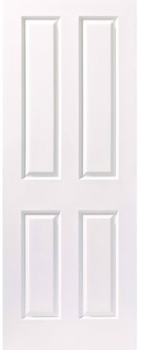 White Grained 4 Panel Internal Door | Primed Moulded Interior Door | 1981 x 610 x 35mm | Reversible & Trimmable (1981 x 610)
