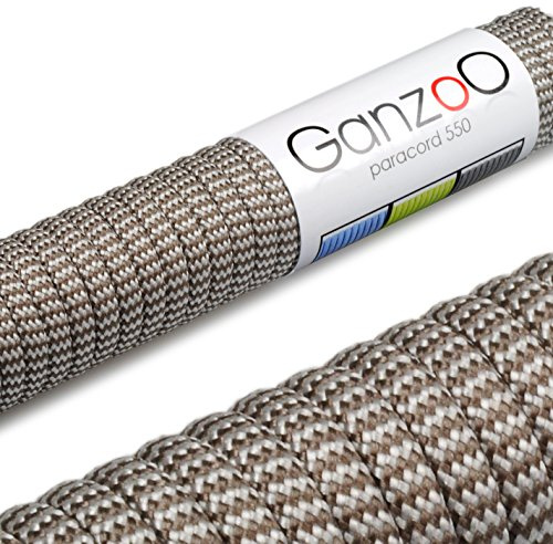 Ganzoo paracord 550 rep för armband, linne, halsband, nylon/polyesterrep 30 meter, flerfärgad
