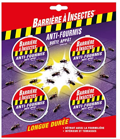 BARRIERE A INSECTES Boîte à appât Anti-Fourmis, Blister de 4 boîtes, BARFOB4P