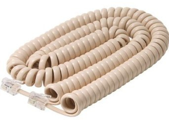 Trisonic 25-ft Phone Handset Cord, Coiled, Ivory