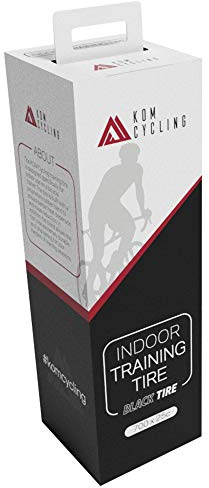KOM Cycling Indoor Trainer Tire 700 x 25c - Indoor Road Bike Trainer Tire with Quiet Long Lasting Proprietary Rubber Compound - Perfect for Saris, Kinetic Kurt, Wahoo and Other Indoor Bike Trainers …