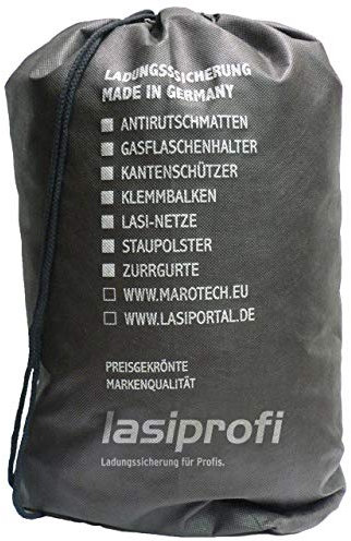 Lasiprofi Ladungssicherungs-Set PKW 15-teilig Antirutschmatten Zurrgurte Sicherungsnetz Kantenschutz im Beutel