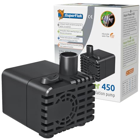 Superfish Aquariumpumpe Pomp Aquapower 450 L/H, Schwarz, Kunststoff, Residential, 4.5E+2 l/h