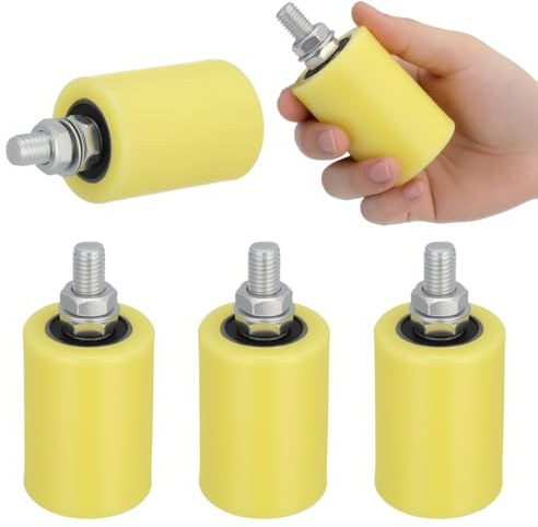 VILLCASE 4 rulli guida per porta scorrevole in nylon, ruota per porta scorrevole, blocco in acciaio, ruota unica per porta elettrica