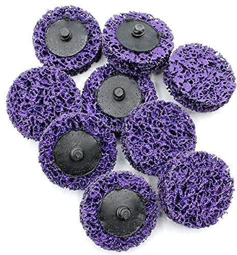 Roloc Lot de 10 disques de nettoyage en non-tissé Violet 50 mm Disques abrasifs Disques à changement rapide pour acier métal ou bois