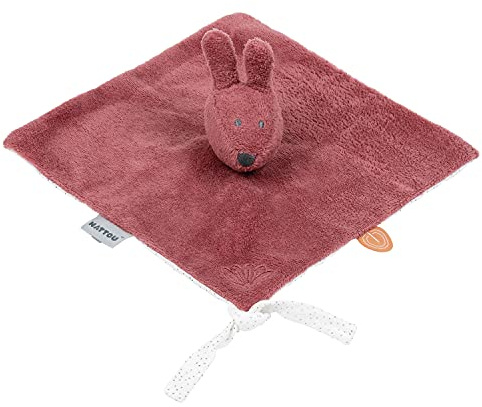 Nattou Schnuffeltuch aus Polyester (Frottee), Hase Bonnie, Wegbegleiter ab der Geburt, 27 x 27 cm, Susie und Bonnie, Altrosa