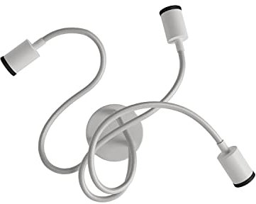 creative cables Lampada Mini faretto Spotlight GU1d0 Flex 60 da Parete e soffitto - con Lampadina, Bianco Opaco