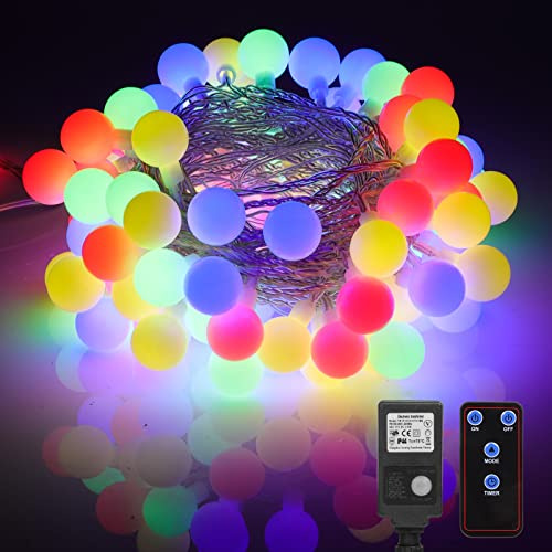 Fairy Lights, 10m/32ft 100 LED Christmas Globe String Lights with Remote, 8 Modes Multicolored Outdoor Lights Mains Powered, Waterproof Indoor Outdoor Fairy Lights for Xmas Tree Bedroom Garden Patio