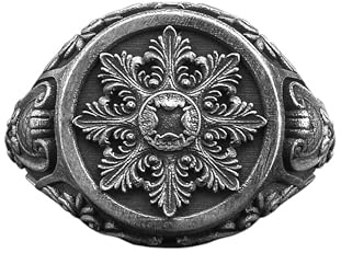 BySilverStone Jewelry – Handgefertigter Herren-Siegelring Aus Sterlingsilber Mit Blumenmotiven, Silberschmuck Mit Lilienmotiven, Minimalistischer Ring, Modischer Herrenschmuck, Ring Für Herren
