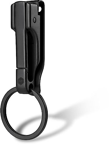 KeyUnity KS02 EDC Portachiavi da cintura Clip a sgancio rapido, anello portachiavi con clip per cintura in acciaio inossidabile per pantaloni, jeans