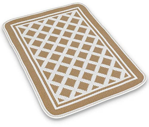 Casatessile Tappeto Multiuso Cotone 50X75 cm. MILLEUSI Tappeto Bagno Assorbente, Tappeto Cotone - Beige