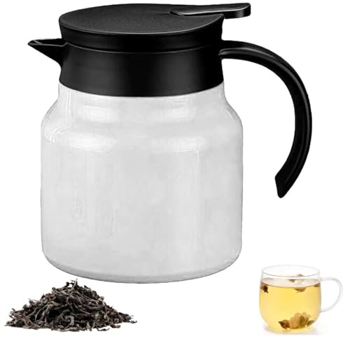 Tea Pot, 1000ml Teapot with Infuser Stainless Steel Tea Pot with Removable Infuser Tea Kettle Blooming Tea Maker Set Coffee Teapot with Strainer Thermal Teapot Insulated Teapot for Coffee (White)