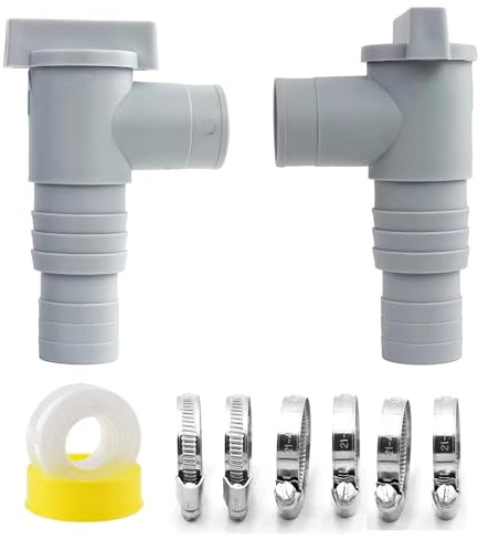 SUNJULY 2 Stück Absperrhahn für Pool mit Schlauchanschluss 32mm für Pool und Poolpumpe
