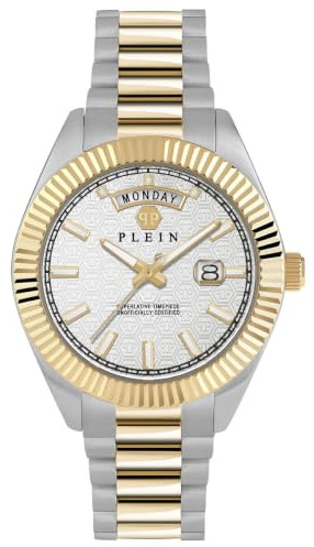 Philipp Plein Herren Uhr Analog Quarz Date Superlative Gent Edelstahl