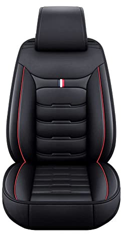 LICOME Auto Sitzbezüge Sets für Mercedes Benz C180 2000 2001 2002 2003 2004 2005-2023, 5 Sitzer Wasserdicht Atmungsaktiv Leder Autositzbezug Vorne Hinten Schonbezüge, Innenraum Zubehör,B Black red