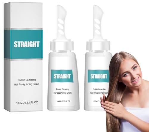 Dyceittdia 2pcs Haarglättungscreme, Haarglättungs-Creme, Hair Straightening Cream, Feuchtigkeitsspendende Haare, Glättet Frizz und Spliss, 2pcs*100ml, hair
