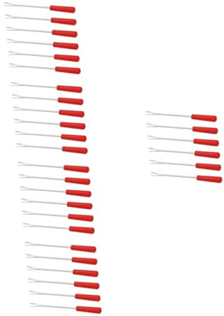 OUNONA 30piezas Tenedores De Inoxidable Para Fondue Utensilios De Cocina Para Chocolate Queso y Barbacoa Herramientas Portátiles Para Picnic y Camping