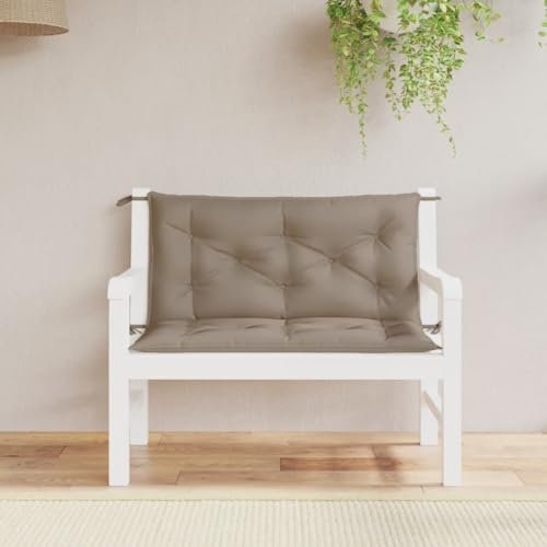 LAPOOH Gartenbank-Auflagen 2 STK. Taupe 100x50x7 cm Oxford-Gewebe, Terrassenmöbel, Wetterfeste Bank, Outdoor Bank, Parkbank, Garten Banken, Deko Bank, Gartenmöbel - 361667