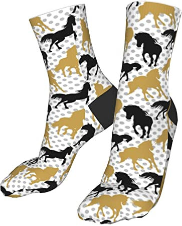Sneaker Socken Pferde Sportsocken Unisex Kompressionssocken Farbenfroh Classic Socken Für Trekking Laufen Outdoor 40cm