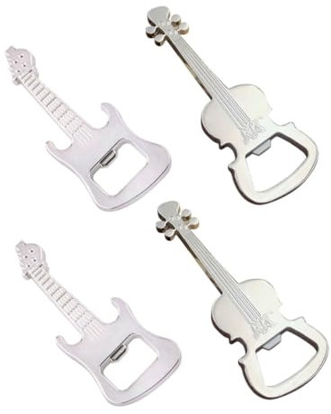 ABOOFAN 2 Set Portachiavi Apribottiglie Apribottiglie A Forma Di Chitarra Violino in Metallo Ciondolo Per Feste 4 Pezzi * 2