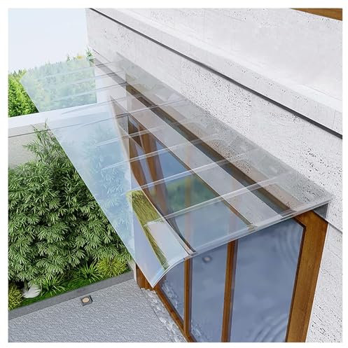Window Door Awning Invisible Front Door Canopy Outdoor Awning Shelter Canopies, Curved Polycarbonate Cover Window Door Canopy, UV Protection Porch Garden Patio Awning Canopy for Protection(50x120cm/20