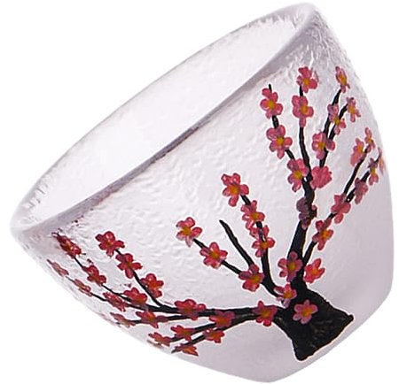Cabilock Copa de Vino Vintage Pintada de Cristal Japonés Diseño de Flor de Ciruelo para Sake y Vino Uso Duradero para Fiestas y Celebraciones