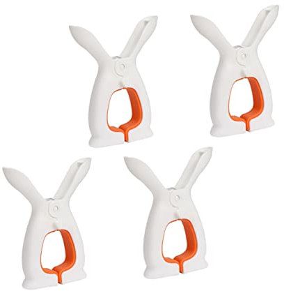 Ciieeo Windproof Plastic Clothespins and Quilt Clips, Large Orange Plastic Clips for Laundry and Towel Hanging, 4pcs Set for Home Use