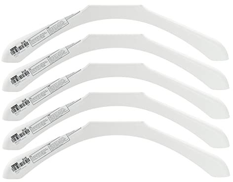 BDSHGRDH weiße holzbügel， BUMERANG White Plastic Shoulder Shapers for Clothes Hangers, Slide-On, For Suit Jackets, 44x4cm - Set of 5