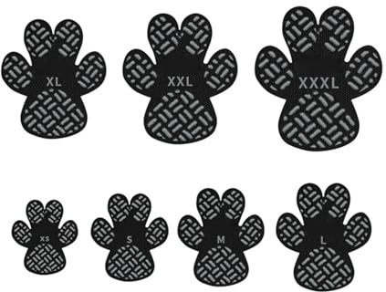 Anti-Rutsch Pfotenschutz für Hunde 4 Stücke,Selbstklebende Silikon-Gel Beständig rutschfest Traktion Hund Schuhe Hundeschuhe Hundesocken Ersetzen XXL (Schwarz, XS)