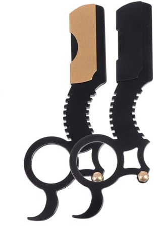 Healvian 2 Stück Vintage Bartrasierer aus Edelstahl Plating Multifunktionsrasierer für Präzises Rasieren und Augenbrauentrimmen für Herrenpflege zu Hause Zufällige Farbe