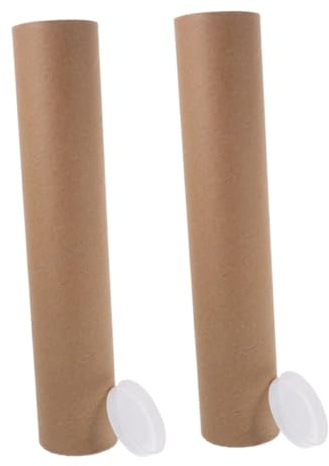 2 Stück Runde Pappröhren aus Papier für Versand und Aufbewahrung | Kraftpapier in Khaki, Geeignet für Poster und Rechnungen, Flexibel für Zuhause und Bastelarbeiten