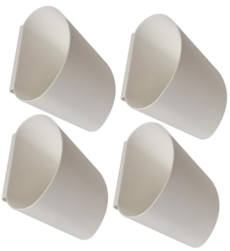 BEBEMOKO 4 pezzi Cestini Appendibili in Plastica Bianca per Carrelli da Salone Contenitori Sospesi Salvaspazio con Fondo Piatto per Organizzazione Scrivania Bagno e Cucina