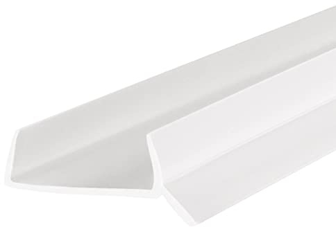 STEIGNER Küchenleiste Abdichtungsprofil für Küchensockel 18mm / 19mm, 2m Dichtprofil Weiß