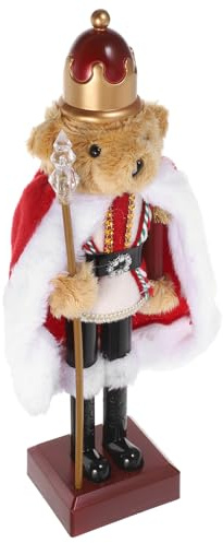 jojofuny Figurine Casse-Noisette de Noël en Plastique Cape Petit Casse-Noisette Soldat Décoratif Ours Décoration Festive pour Centres de Table et Bureau Pendant Les Fêtes