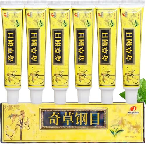 (Efficace e sicura) 6 Pezzi Crema naturale alle erbe cinesi, creme idratanti per viso e corpo per eczema e psoriasi, crema antiprurito, solo per uso esterno (15g*6)