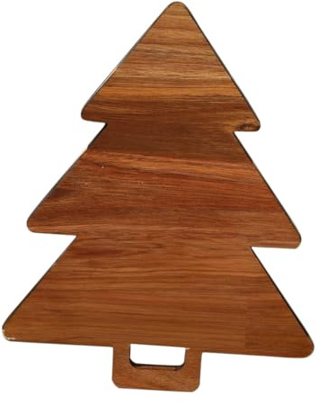LIFKOME Tabla de Cortar de Madera Diseño Árbol de Navidad 265X21X15 CM Tabla Pequeña para Queso y Embutidos Bandeja Decorativa Multifuncional para Servir Pizza y Postres Casa y