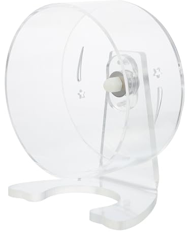 Generic Transparent Hamsterhjul med Stativ Löphjul Leksak för Smådjur Träningshjul för Hamsterbur Aktivitet och Gnagarglädje