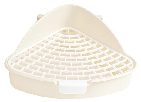 CLSSLVVBN Kaninchentoilette, Kleintiertoilette für Käfigecken, Urintoilette, einfaches Training für Kaninchen und Meerschweinchen, Happy Rabbit Toilette für Käfigecken, Weiß, 24.8 x 10.5 cm
