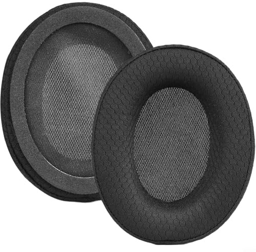 CWOQOCW Protein Leather Ear Pads For Denon AH-D1100 And NC800 Headphones, Premium Replacement Cushions For Comfortable Listening, Noise Isolating Black Earmuffs, 2 Pieces(B)