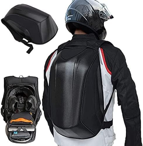 JFG RACING Motorrad Rucksack,Harter Rucksack aus Kohlefaser,Wasserdicht Diamantform mit großem Fassungsvermögen von 30L für Motorrad Fahrrad und Outdoor Aktivitäten