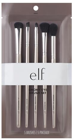 e.l.f. Smoky Eye Brush Kit, 5-Piece Make-up Brush Set for Creating a Smoky Eye Look, Apply & Blend Eyeshadow, Vegan & Cruelty-Free