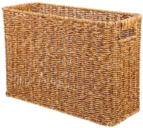 Cesta de Almacenamiento de Escritorio de plástico Tejida a Mano Cesta de Frutas Cesta de Almacenamiento de Aperitivos, contenedor de Flores, Cesta de revistas, Soporte de Archivos de Documentos,