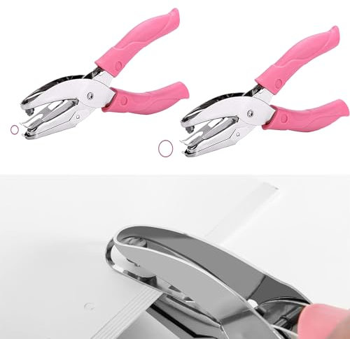 2 Pezzi Perforatrice Palmare, Perforatore a Foro Singolo, Perforatore a Pinza, Perforatrice Singola, Metallica Pinza Perforatrice Singola, per l'Artigianato Fai Da Te per l'Ufficio Scolastico a Casa