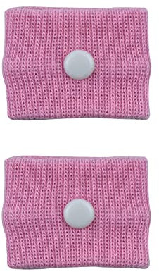 1 Pair Motion Sickness Wristbands, Natural Nausea Relief Bands for Kids &Adults, Anti-Nausea Wristbands, for Car Sea Sickness Travel Sickness Pregnancy Morning Sickness (Pink)
