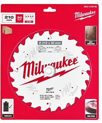 Milwaukee Wood Cutting Circular Table Saw Blade 210mm 24T 30mm