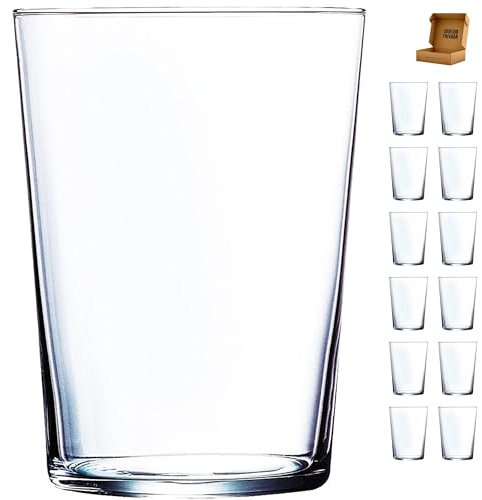 Genérico 12 Vasos de Sidra - Envio 24h - Pack de Vasos para Agua y Bebidas, Ligeros y Resistentes (Transparente, 50 cl)